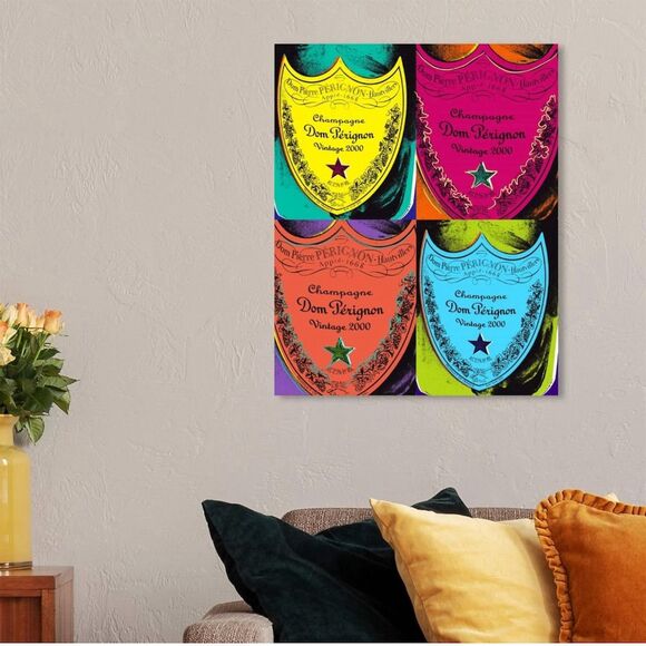 Champagne canvas wall art print - Picture 2 of 3